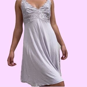 Lavender Cotton & Lace Nightgown